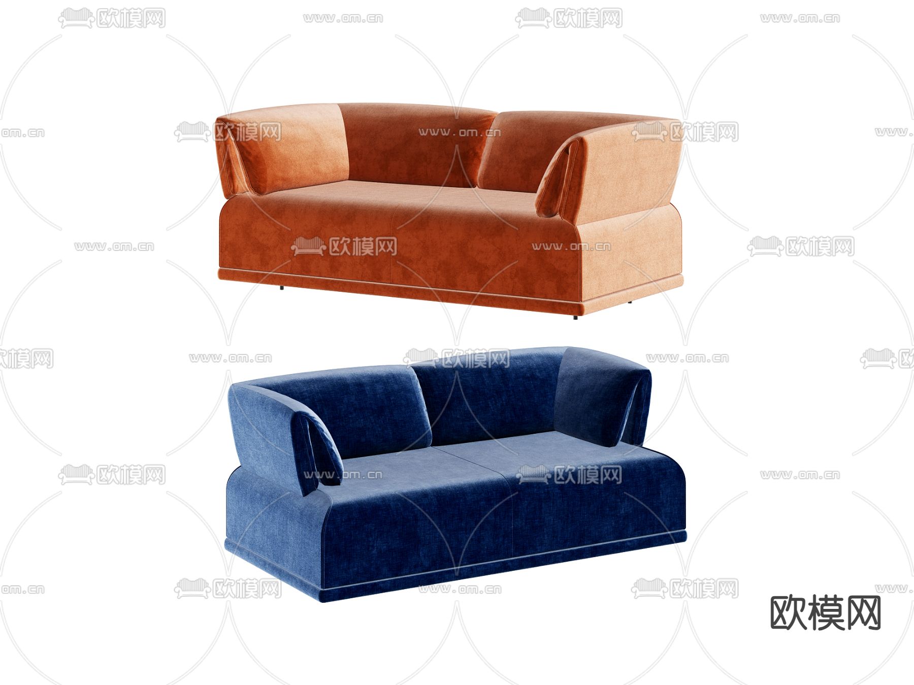 现代沙发 休闲沙发 双人沙发3d模型下载
