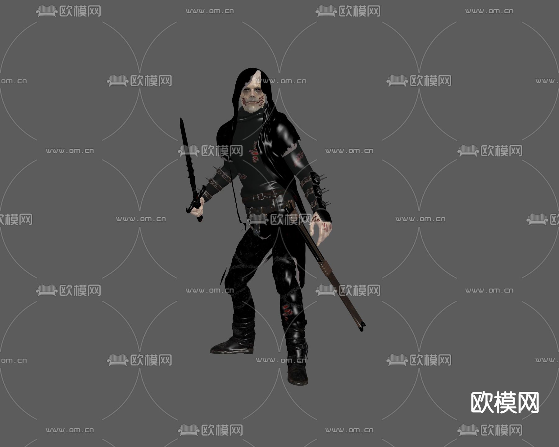 死亡之剑 游戏人物 刺客3d模型下载（渲染图1）