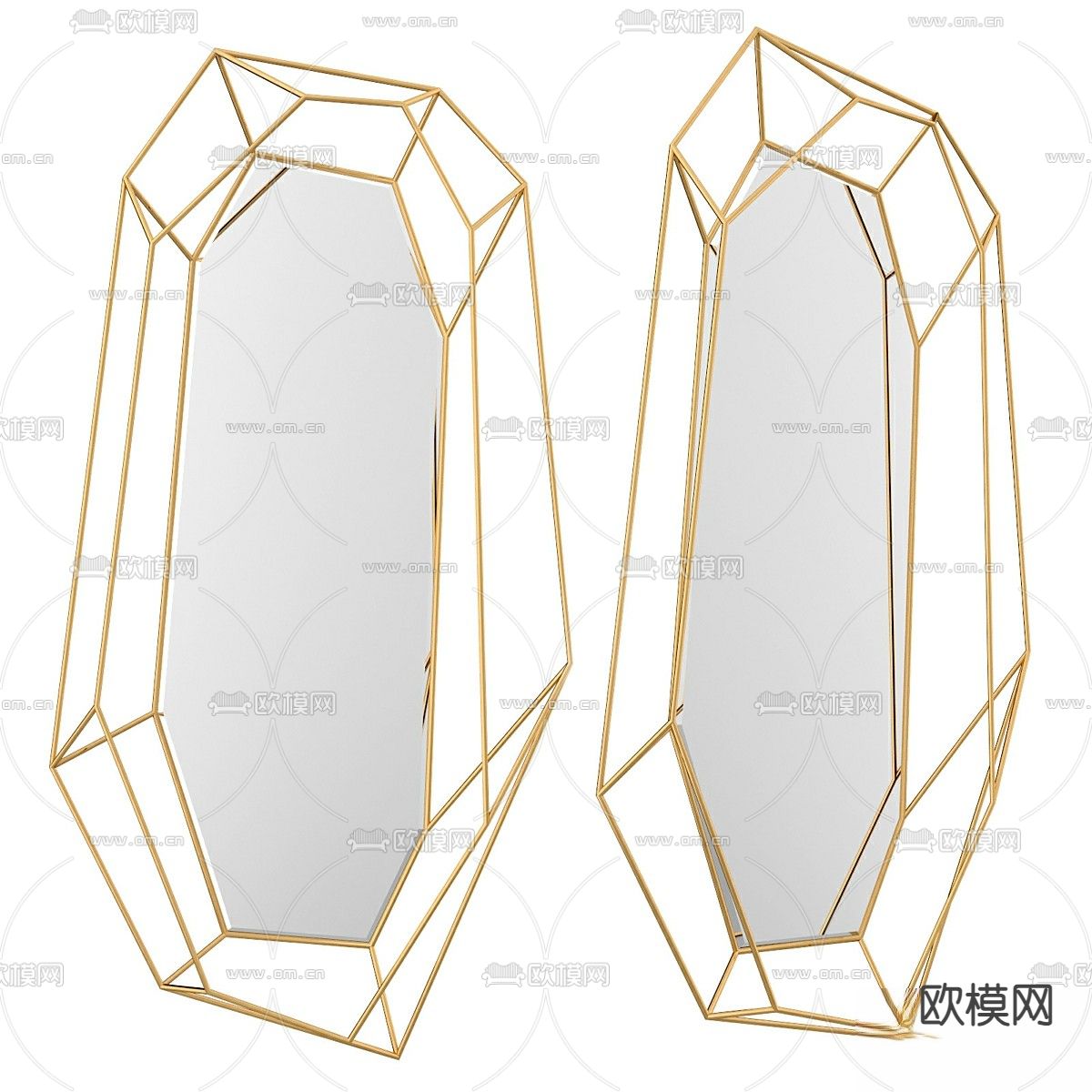 轻奢镜子 装饰镜3d模型下载