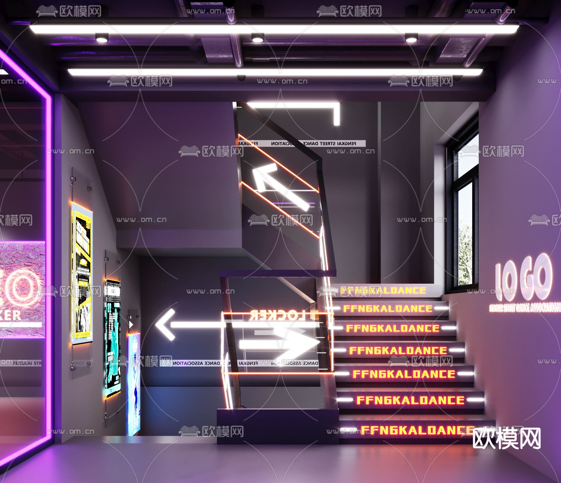 舞蹈教室 训练室3d模型下载（渲染图2）