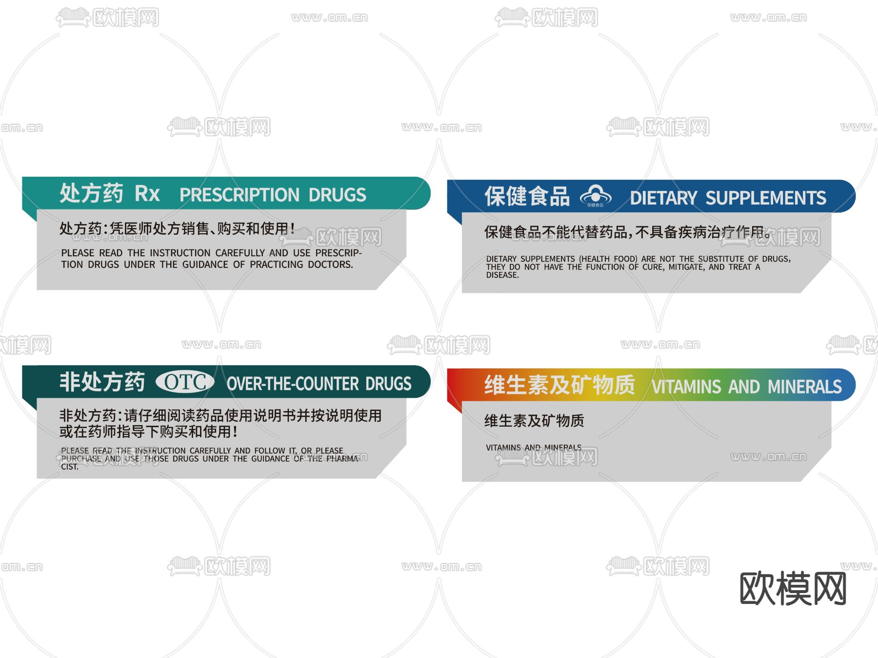 现代药店指示牌 标识牌 导视牌su模型下载（渲染图1）