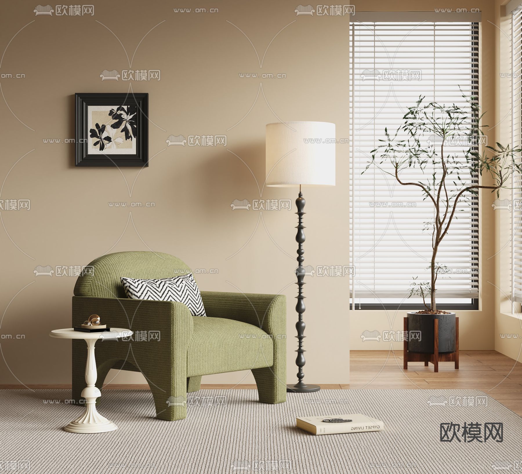 法式休闲椅 沙发椅3d模型下载