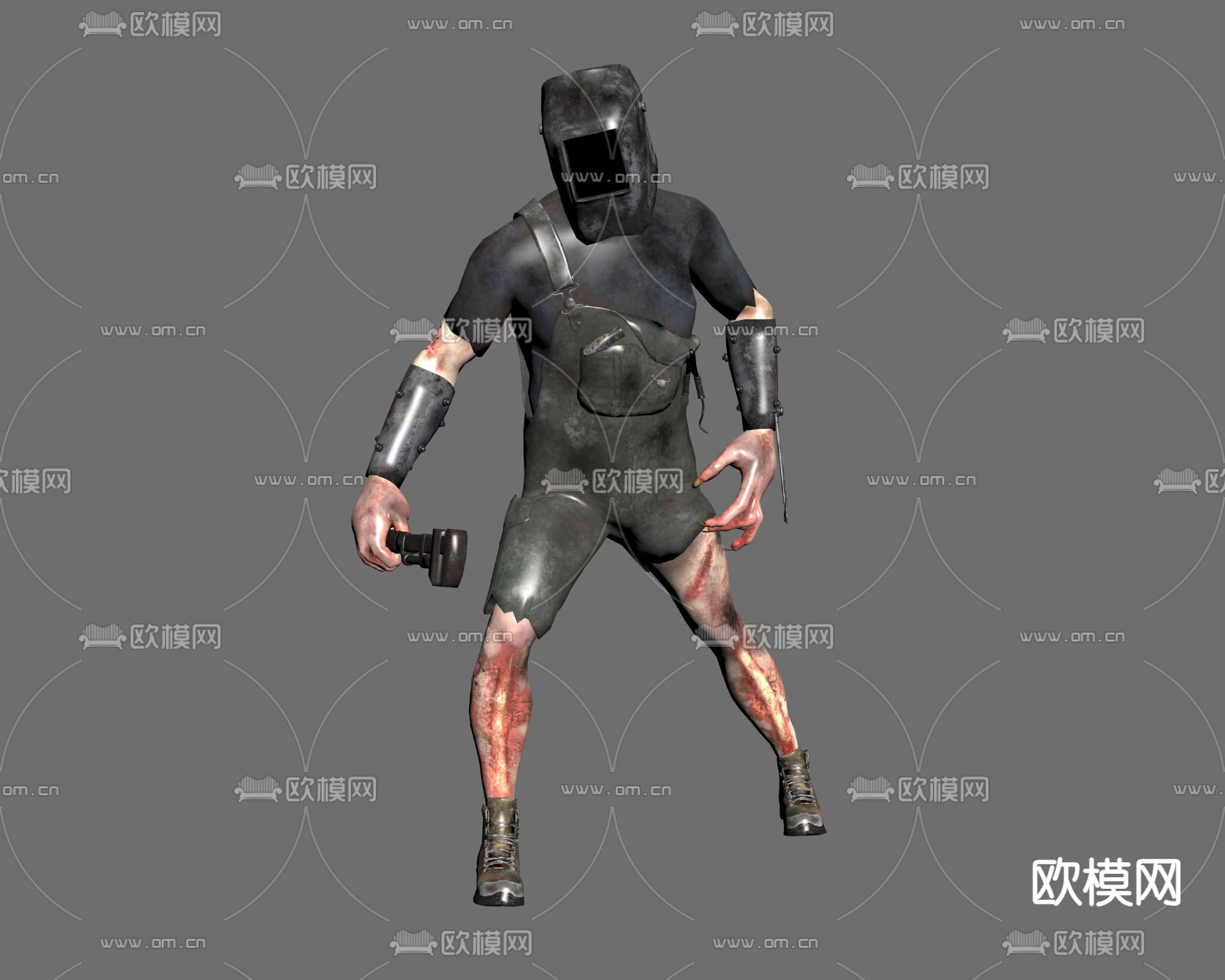 焊接变种僵尸 游戏人物3d模型下载（渲染图2）