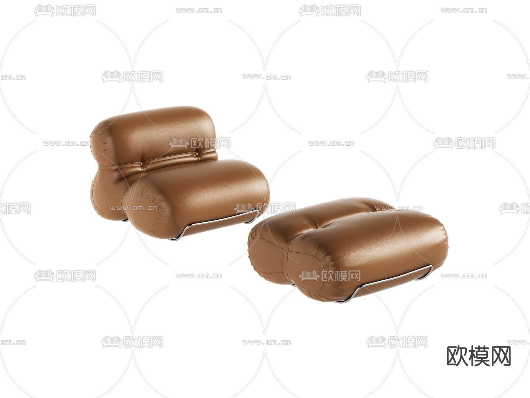 皮革沙发 休闲沙发3d模型下载