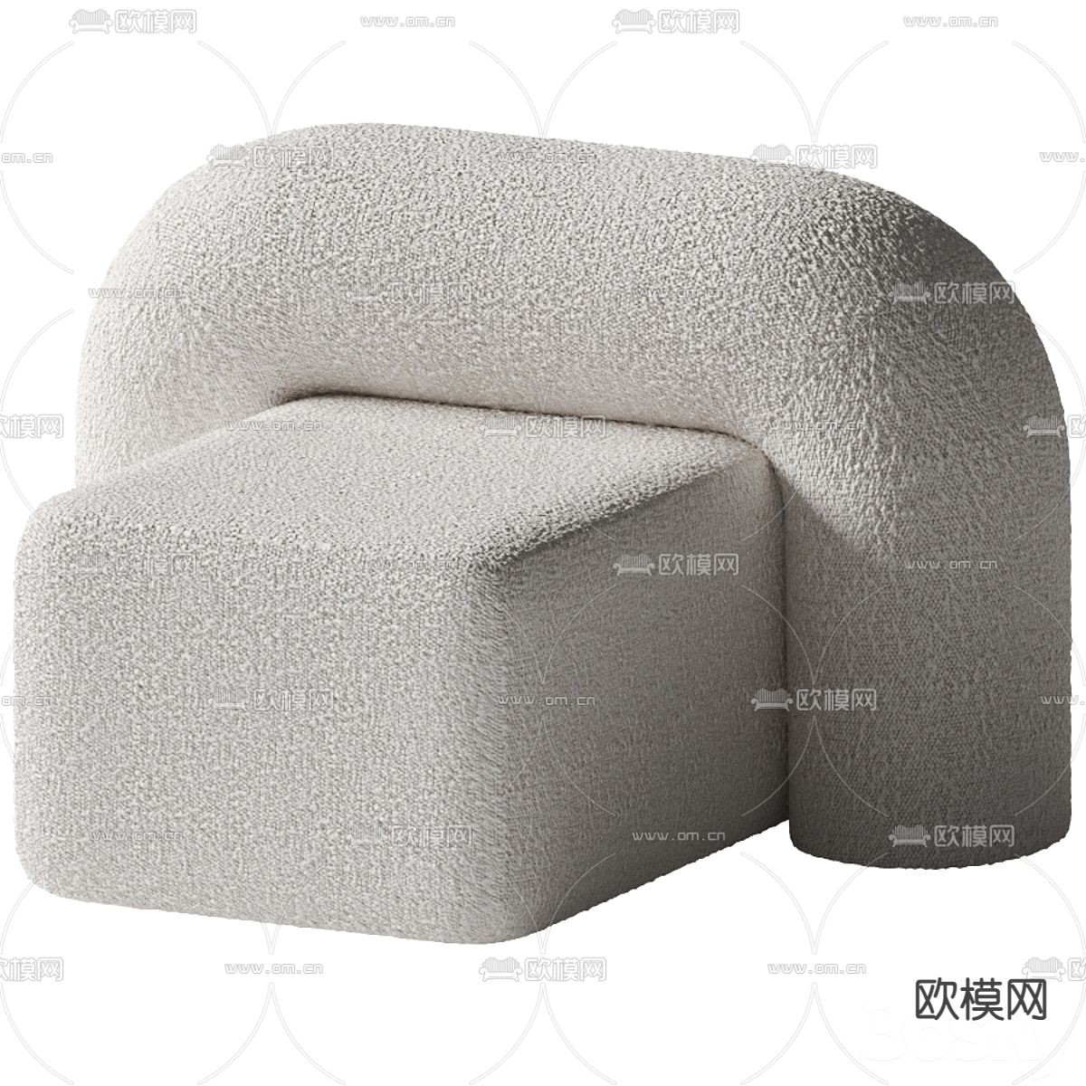 休闲沙发 座垫凳3d模型下载（渲染图1）