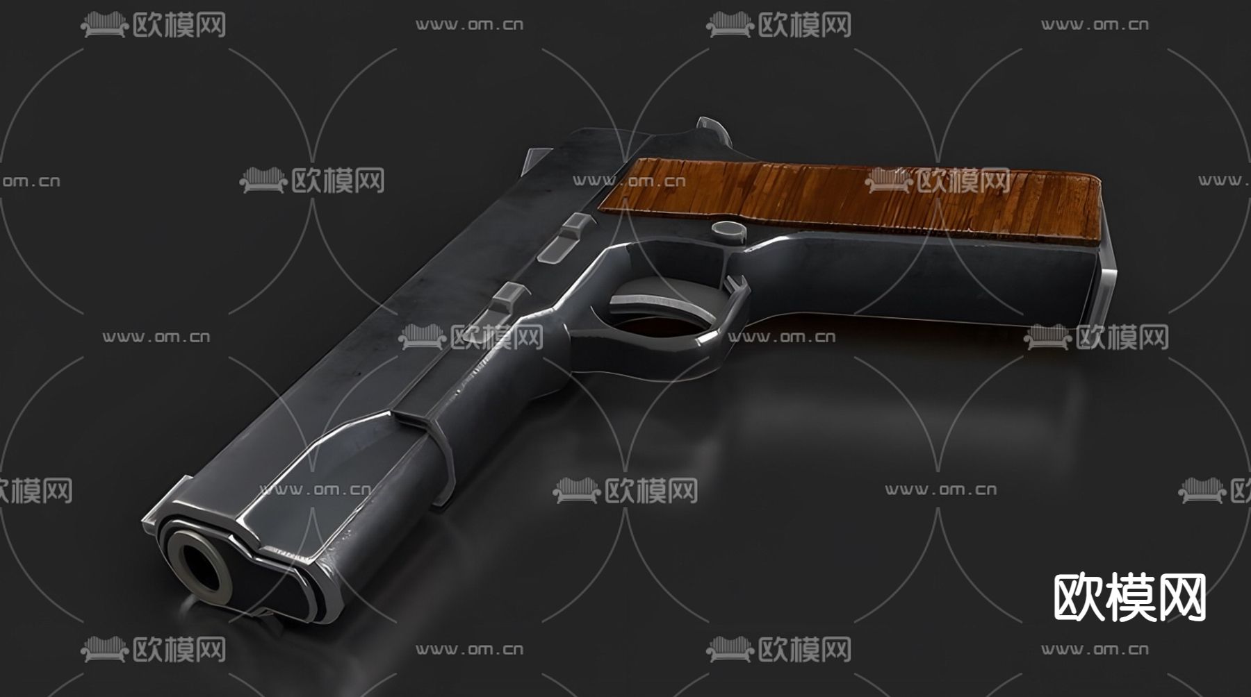 手枪3d模型下载（渲染图2）