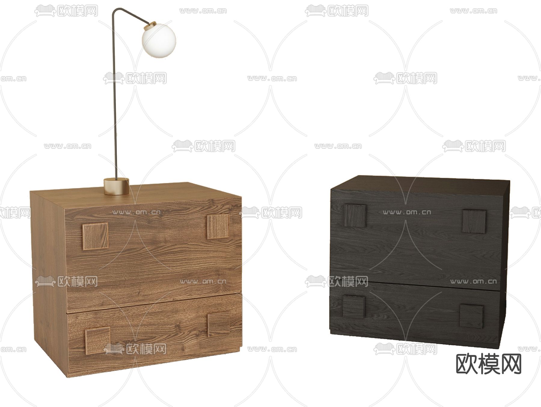 侘寂床头柜3d模型下载