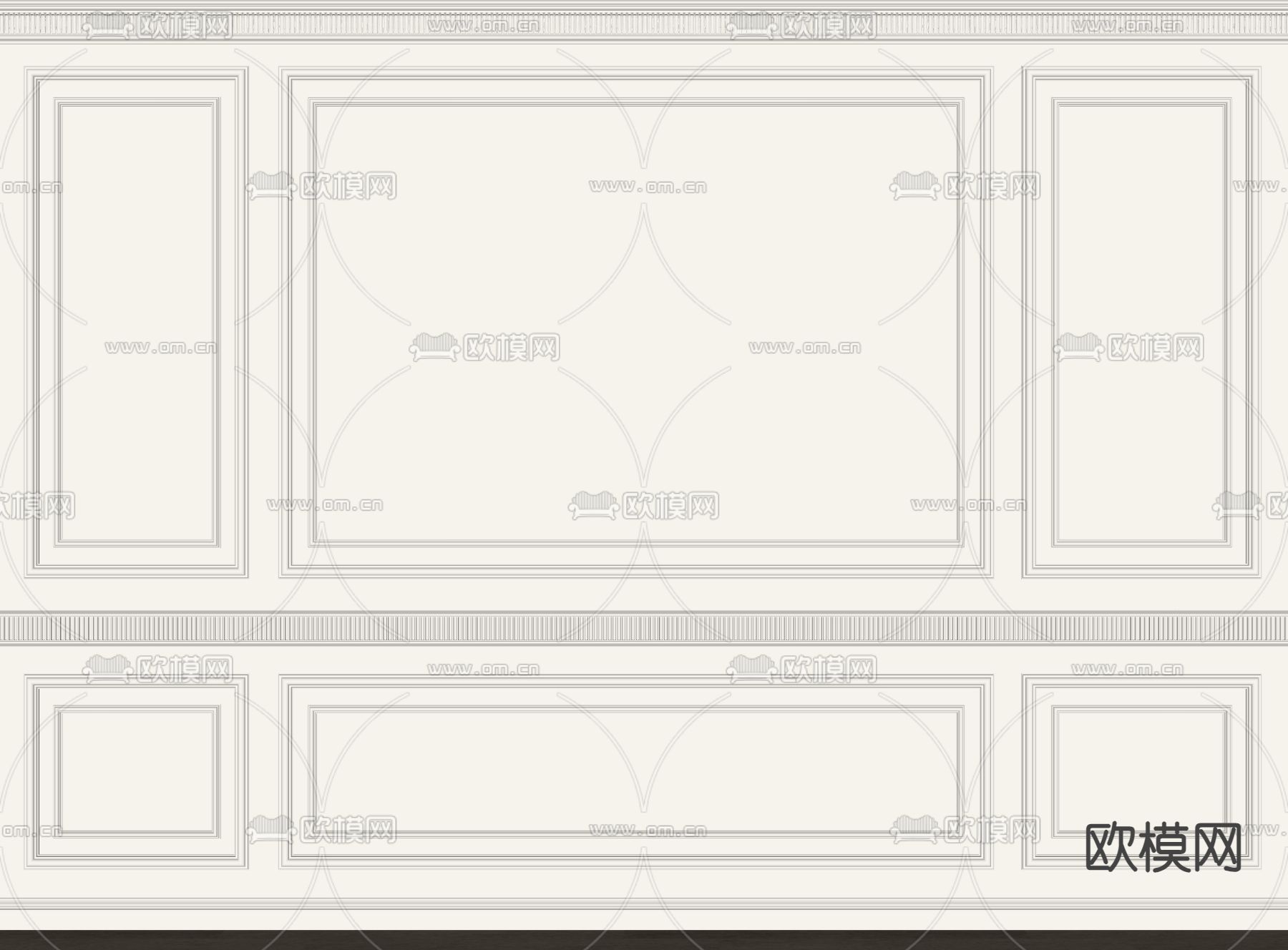欧式雕花护墙板 线条su模型