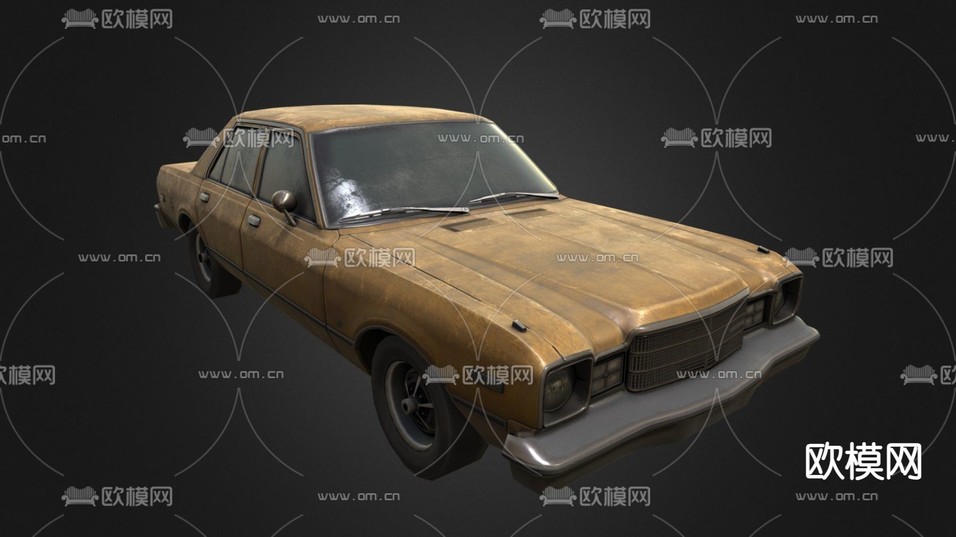破旧汽车3d模型下载(渲染图1)