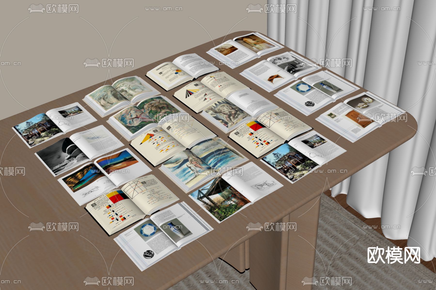 书本 书籍 图书 书刊 杂志su模型下载（渲染图1）