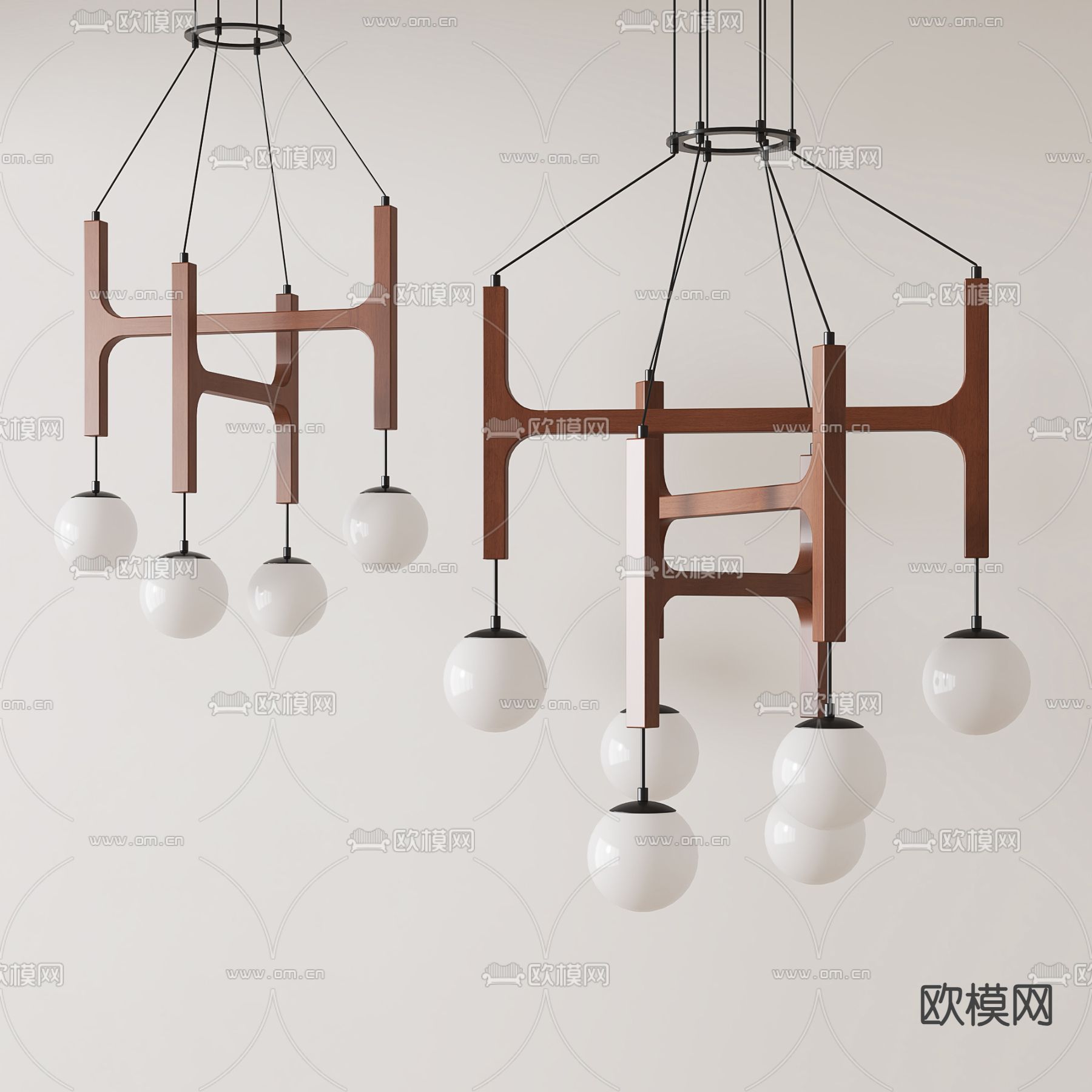 中古风吊灯 魔豆吊灯3d模型下载