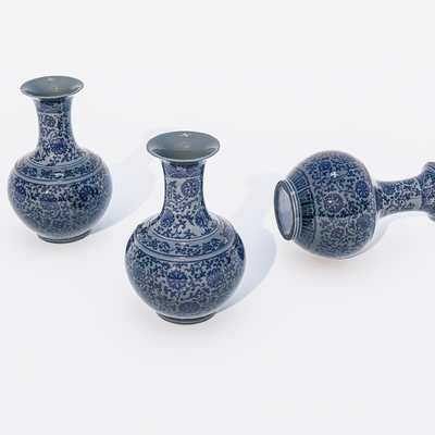  中式陶瓷花瓶su模型 