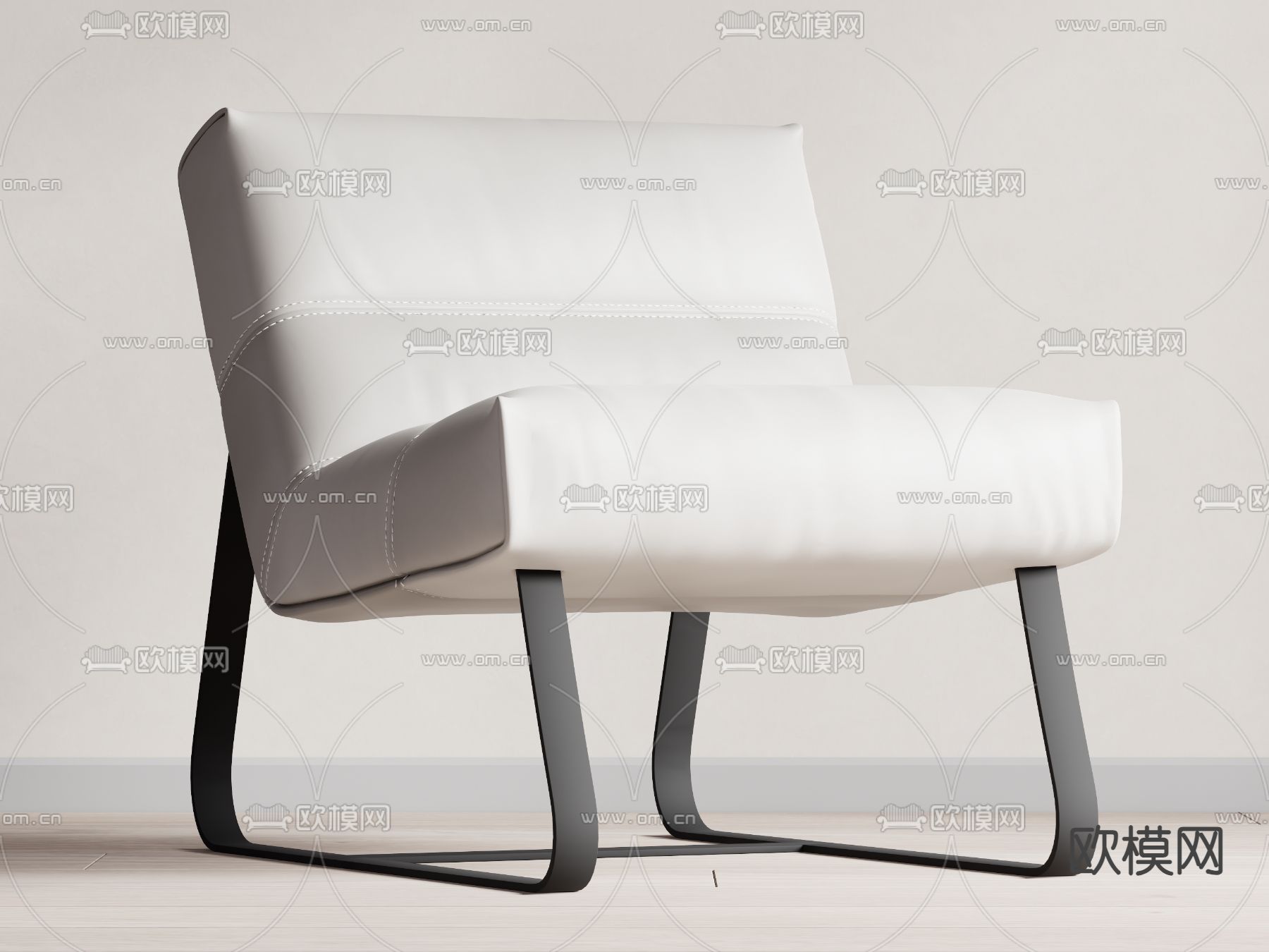 现代休闲椅su模型下载（渲染图2）