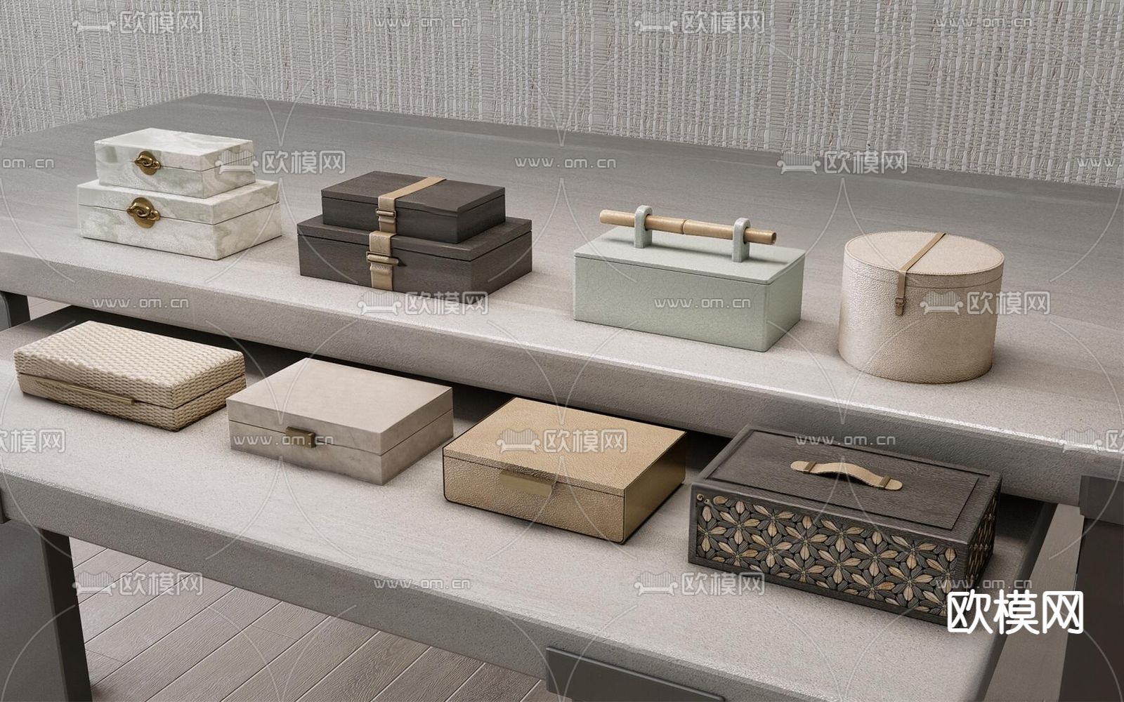 新中式装饰盒子su模型下载（渲染图2）