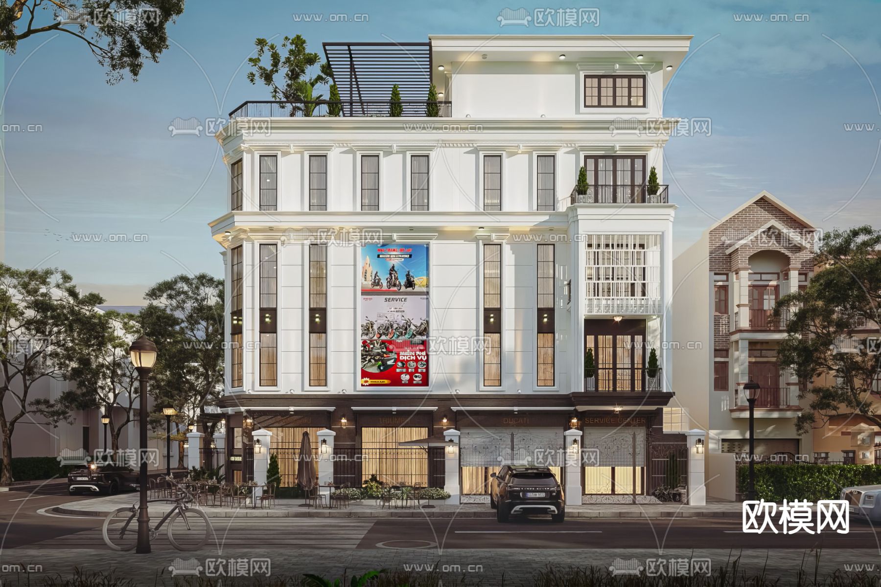 现代别墅外观 独栋别墅3d模型下载（渲染图2）