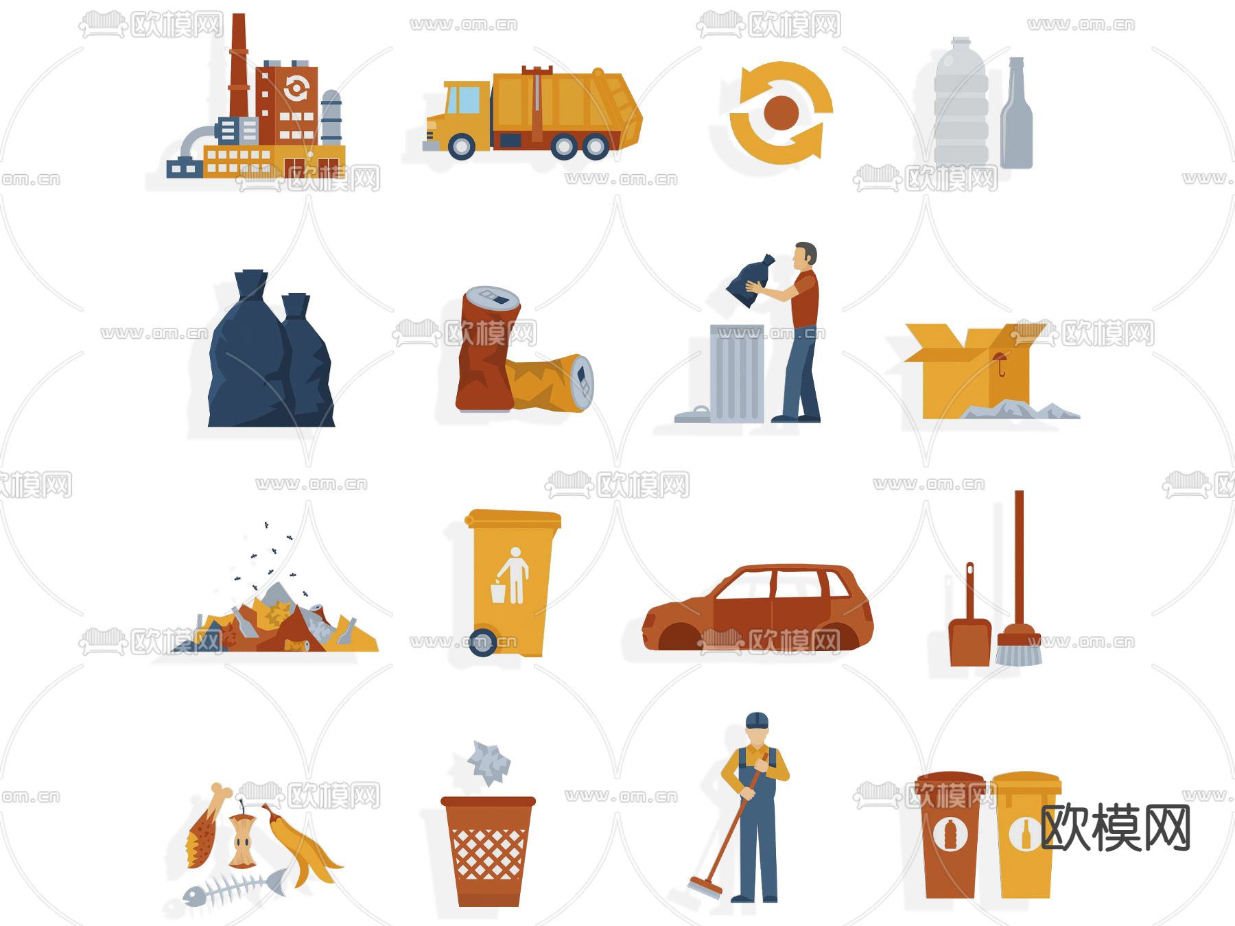 绿色生态图标 节能环保标识牌3d模型下载