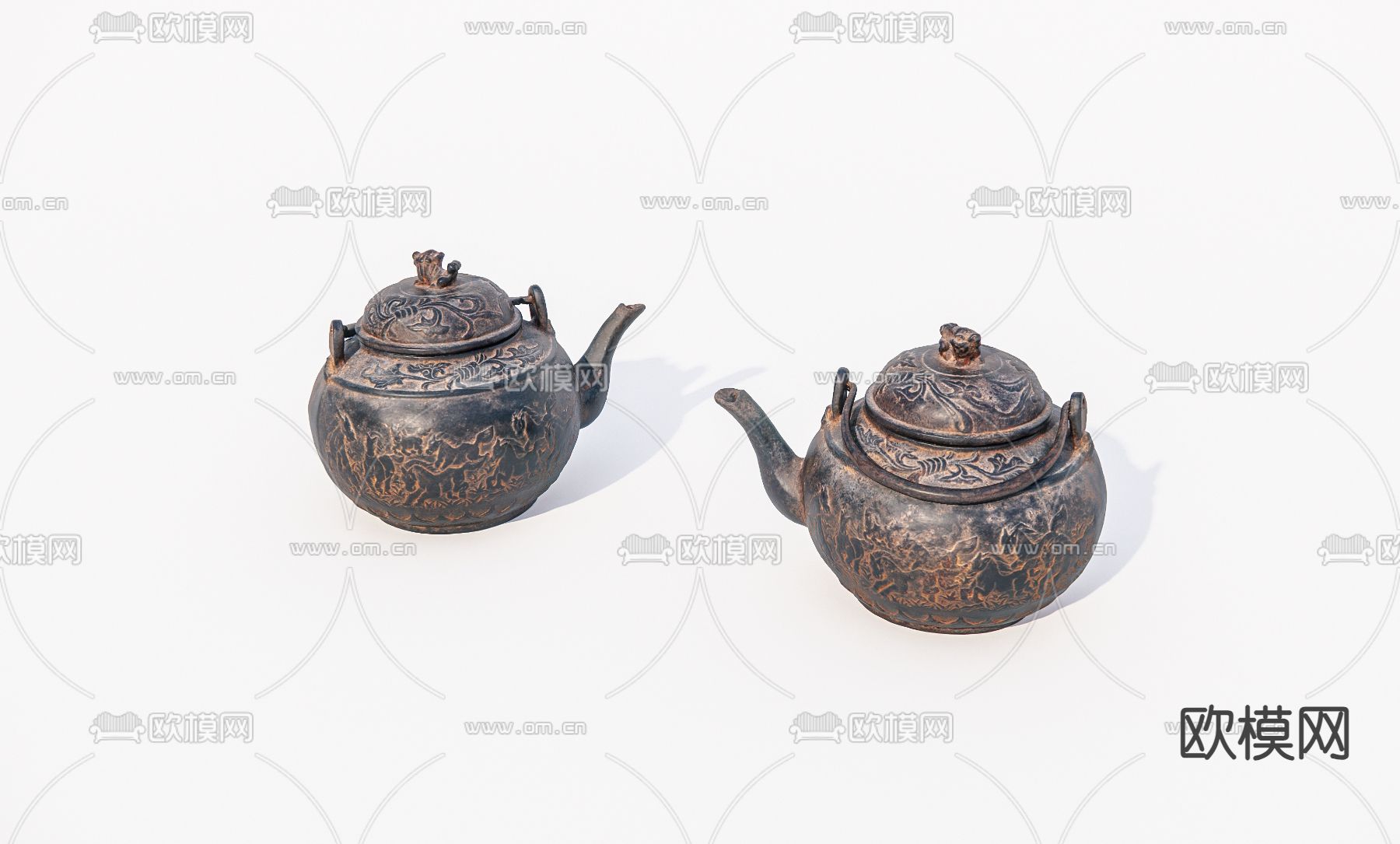 中式茶壶su模型下载（渲染图2）