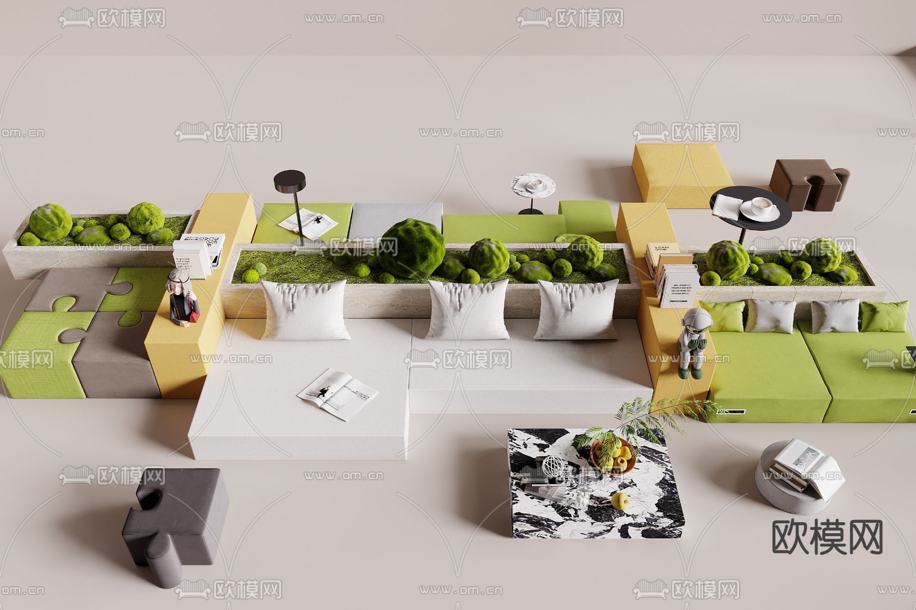 办公沙发 休闲沙发 卡座沙发3d模型下载