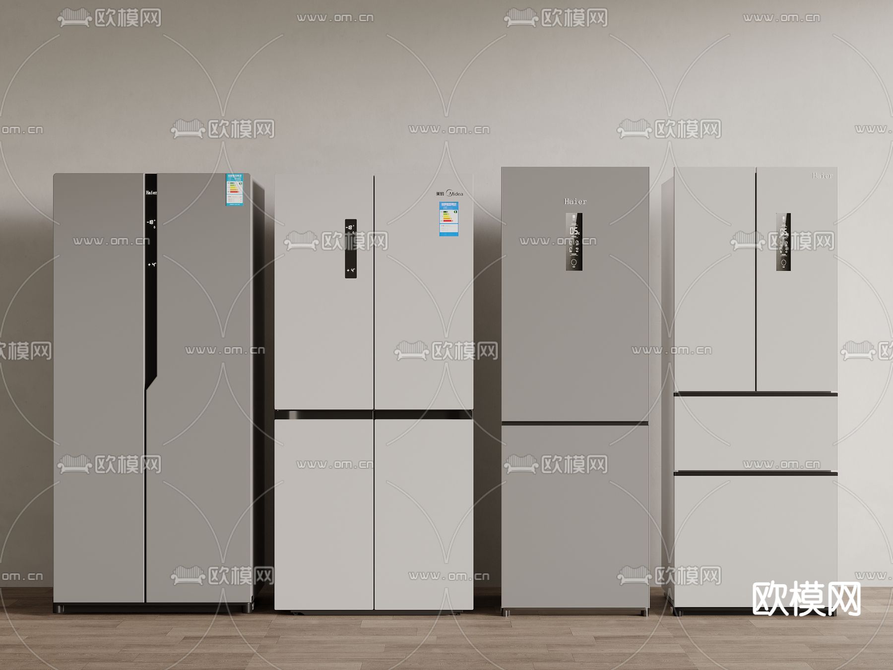 双门冰箱 冰柜3d模型下载