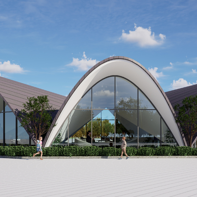 现代餐饮建筑su模型