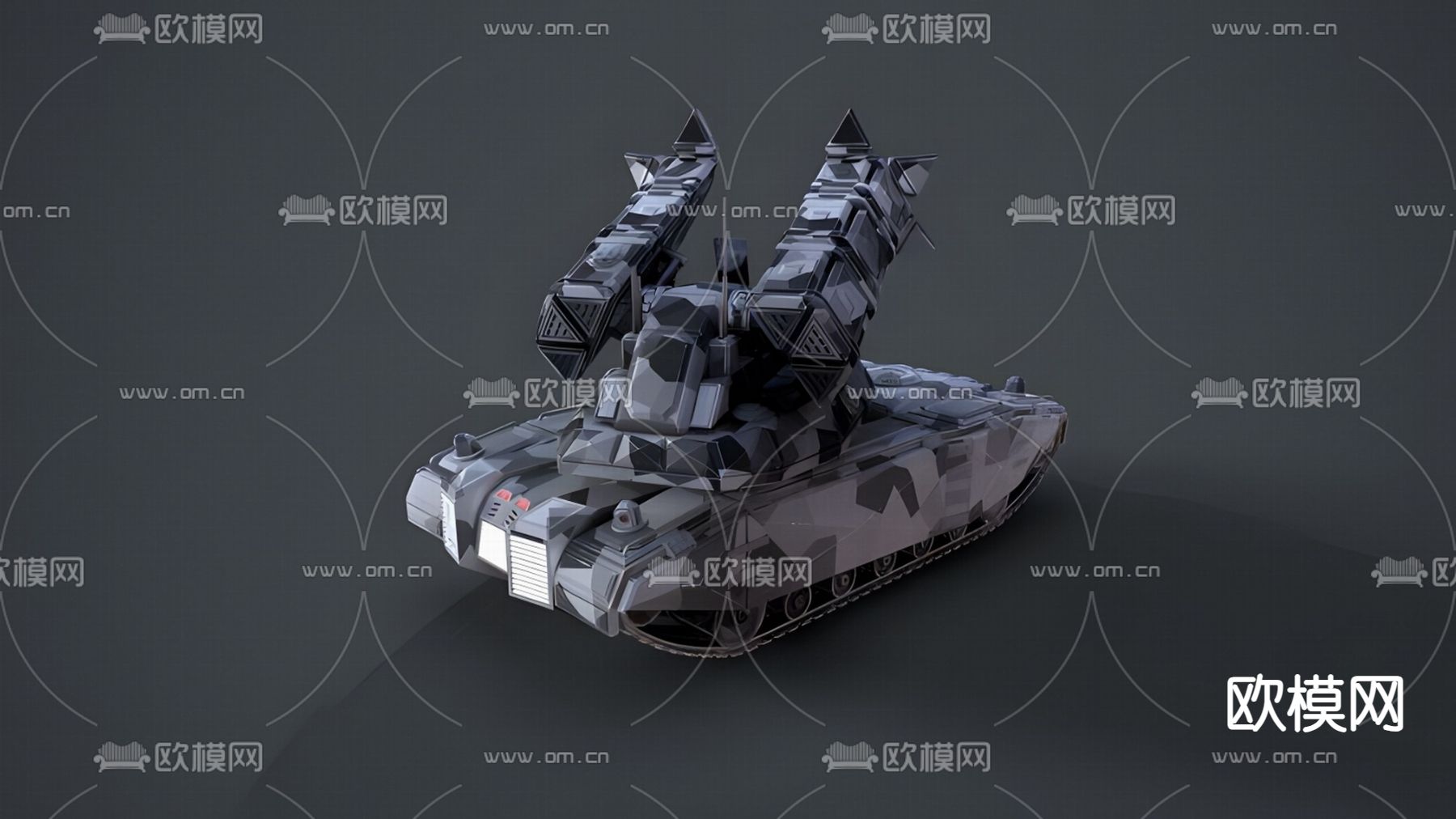 迷彩坦克 潮玩 玩具 手办3d模型下载（渲染图2）