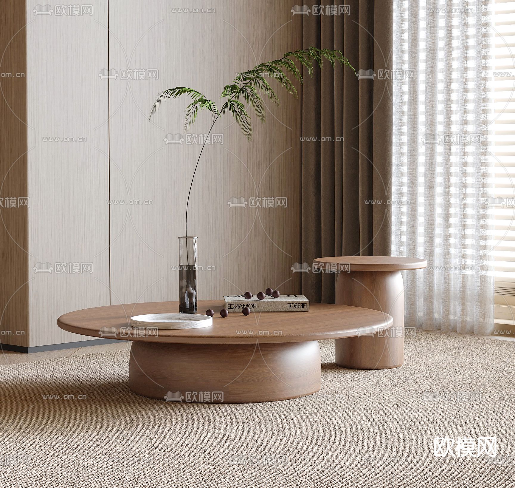 子母茶几3d模型下载