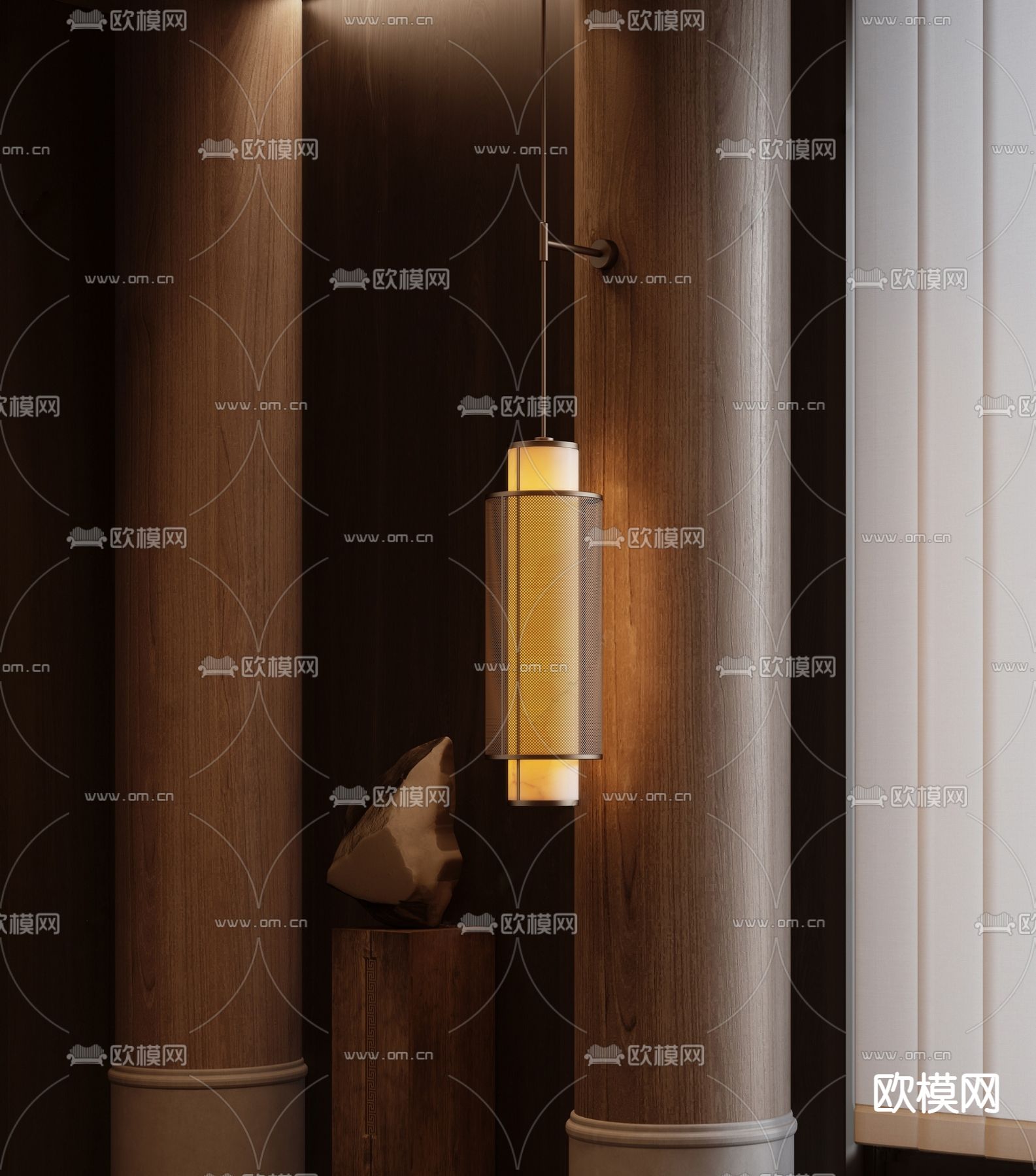 新中式壁灯 云石壁灯3d模型下载