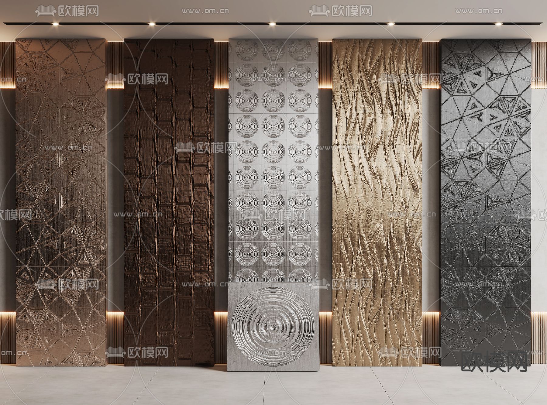 护墙板 拉丝板 金属板3d模型下载