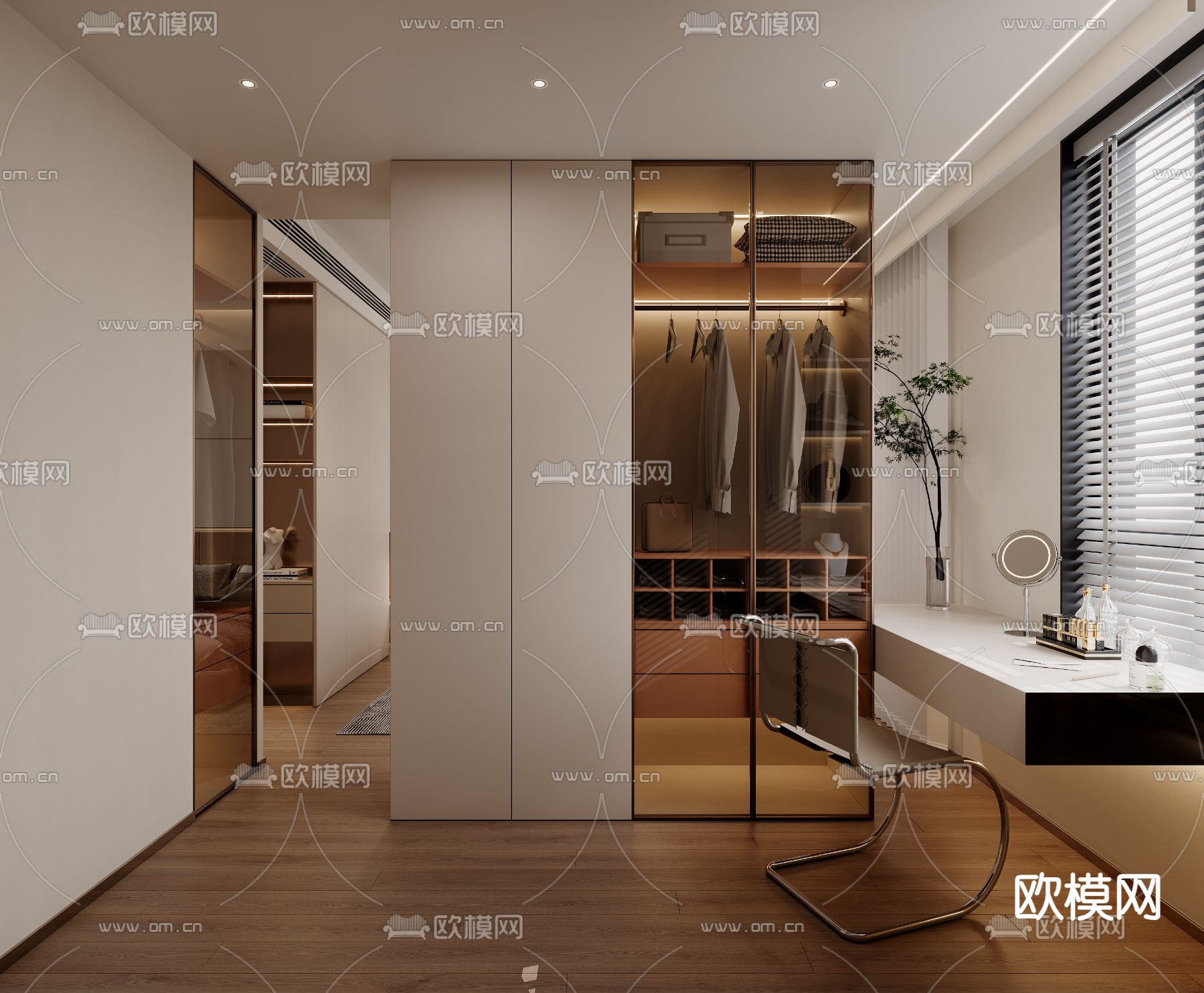 侘寂卧室 主人房 主卧3d模型下载（渲染图2）