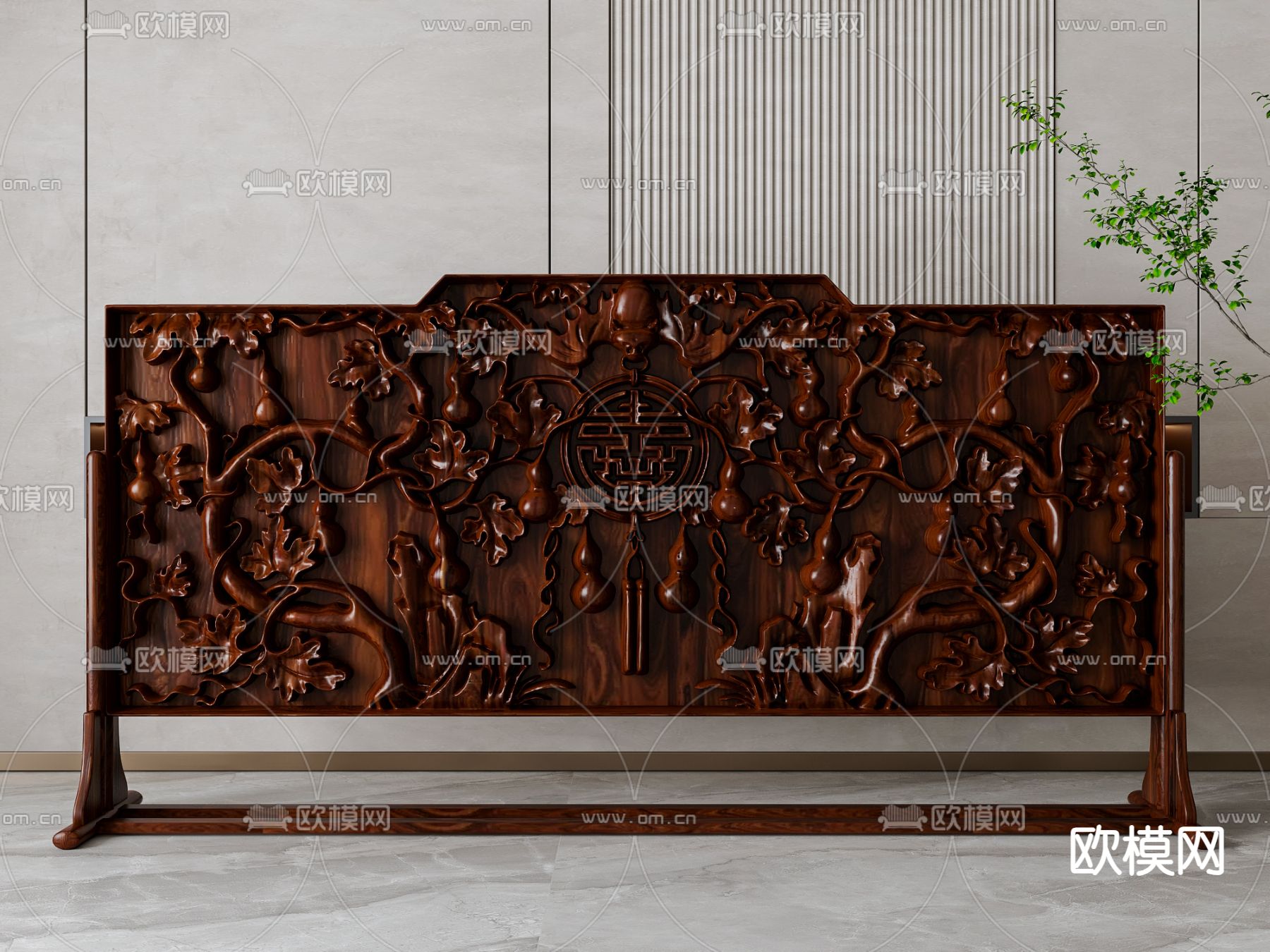木雕屏风 隔断3d模型下载