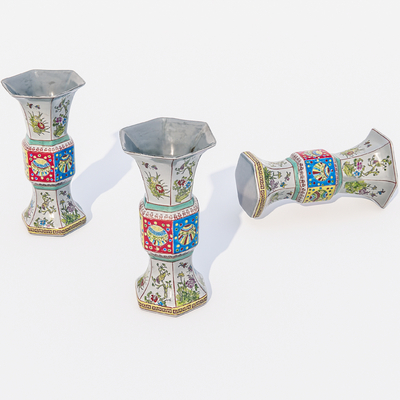  中式陶瓷瓶子 花瓶su模型 