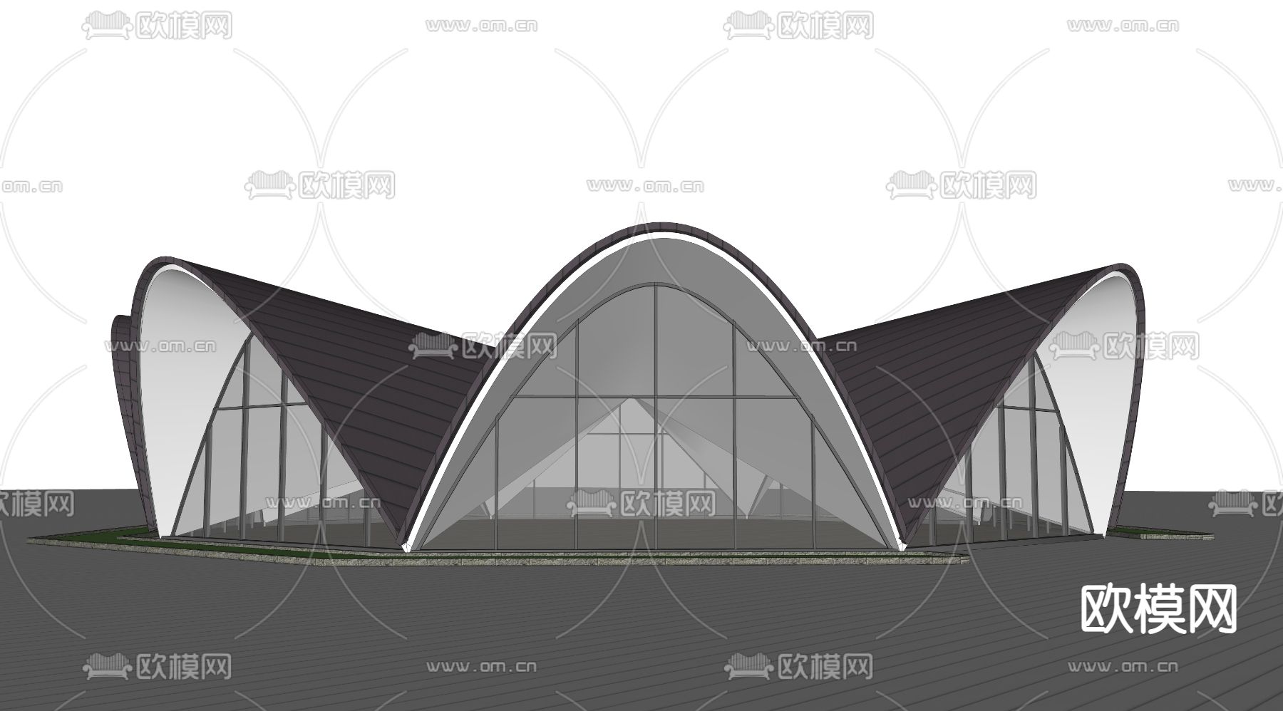 现代餐饮建筑su模型