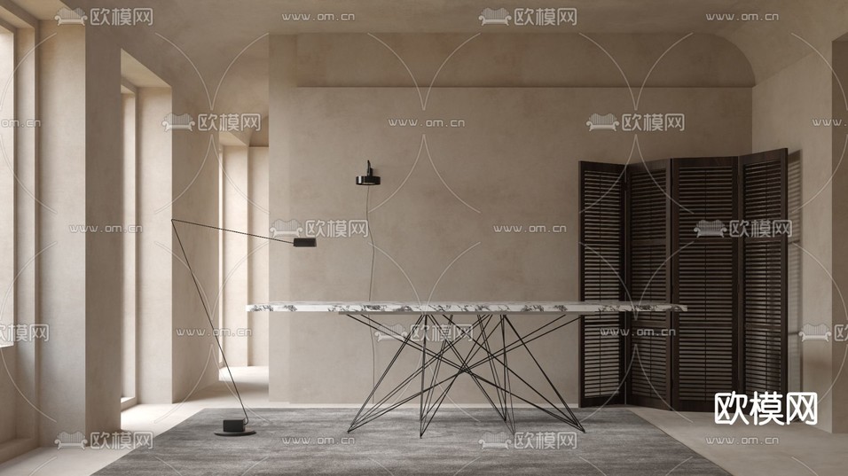 Bonaldo 长条餐桌3d模型下载