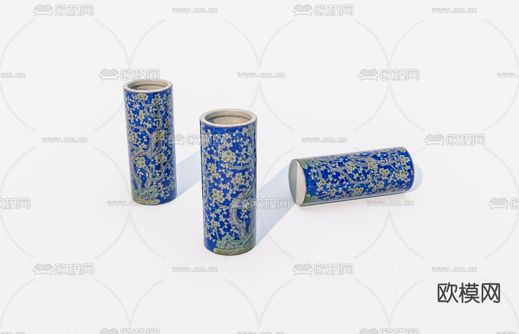 中式陶瓷花瓶su模型下载（渲染图2）