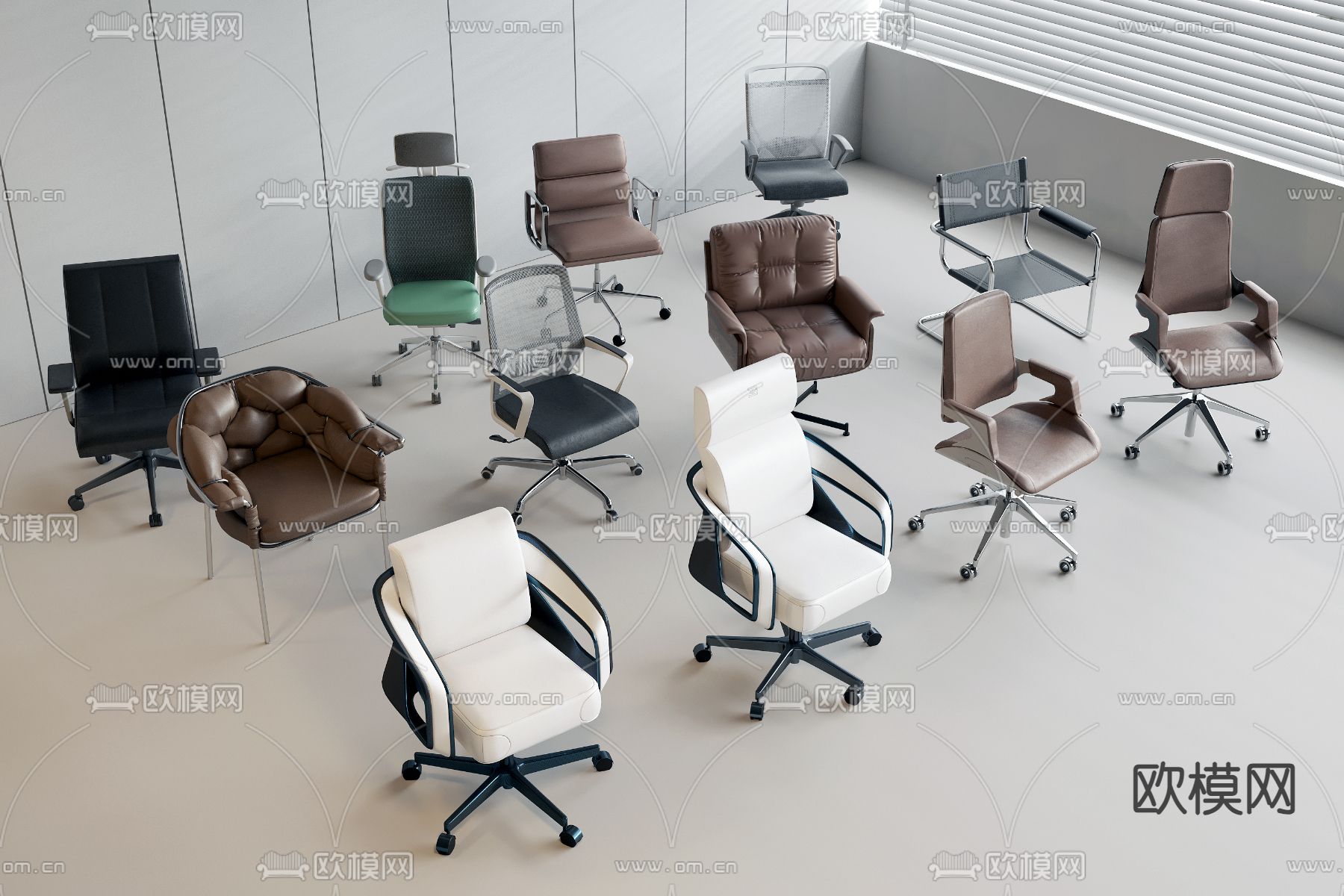 办公椅 大班椅 老板椅 职员椅3d模型下载