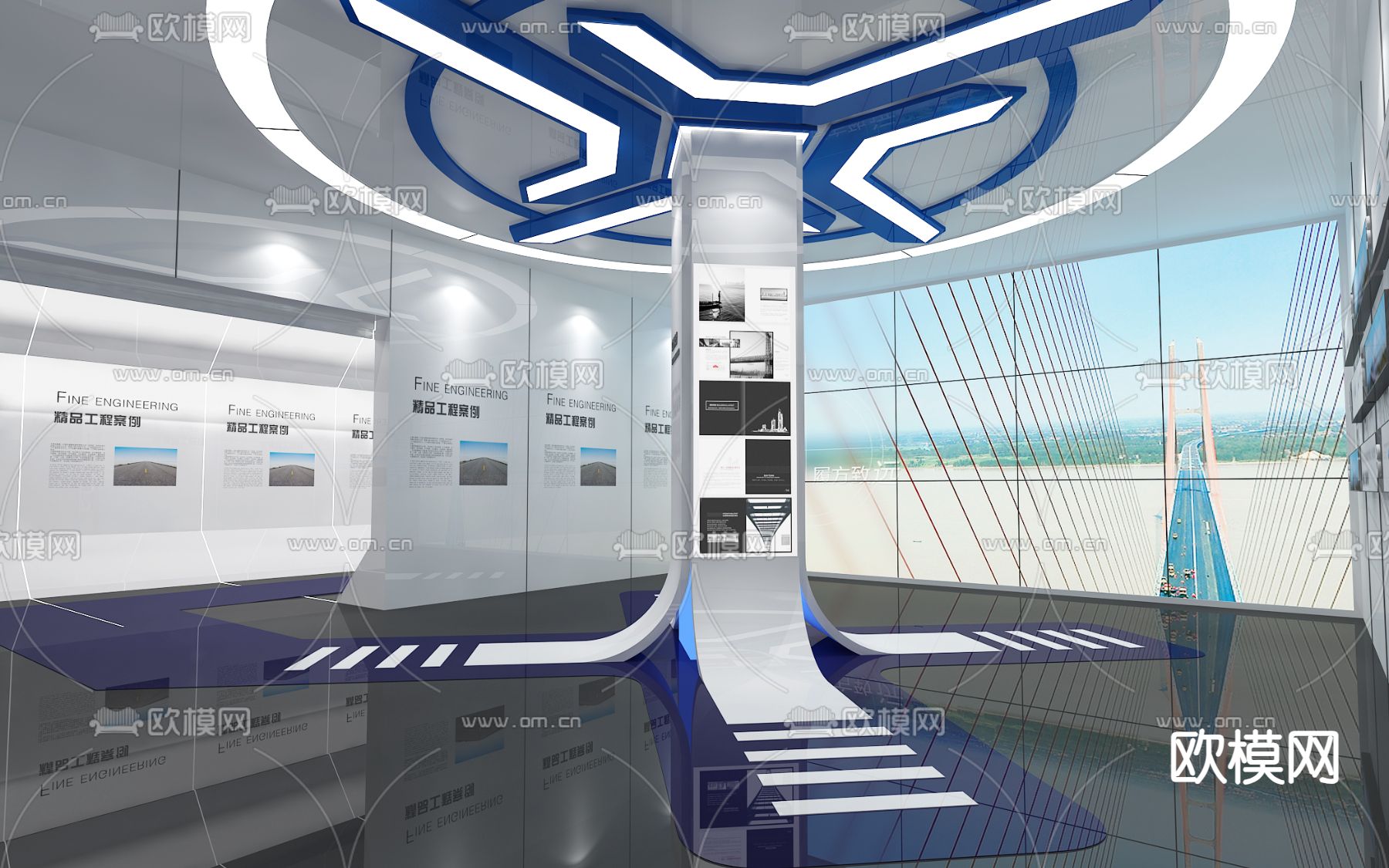 现代科技企业展厅su模型下载（渲染图4）