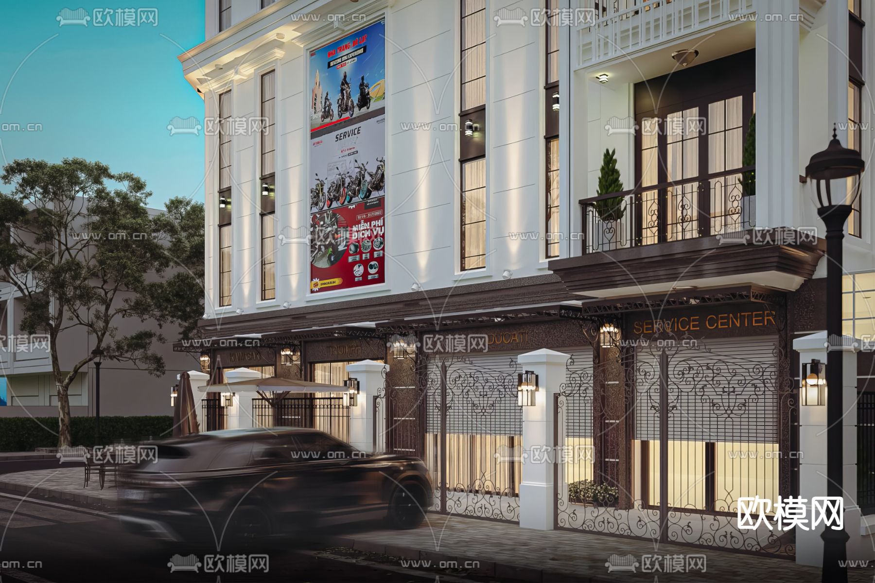 现代别墅外观 独栋别墅3d模型下载（渲染图4）