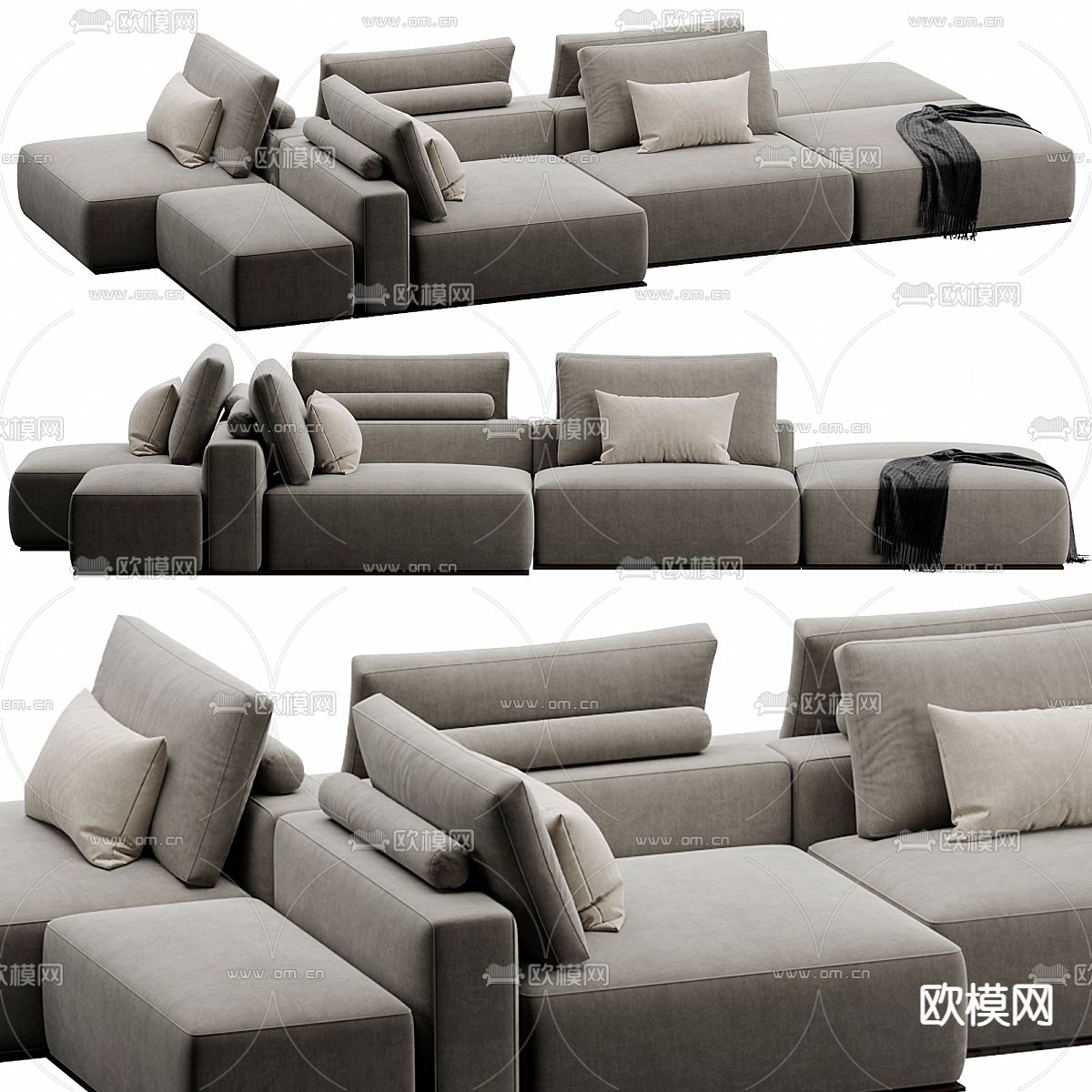 Poliform 拼接沙发 模块沙发3d模型下载（渲染图2）