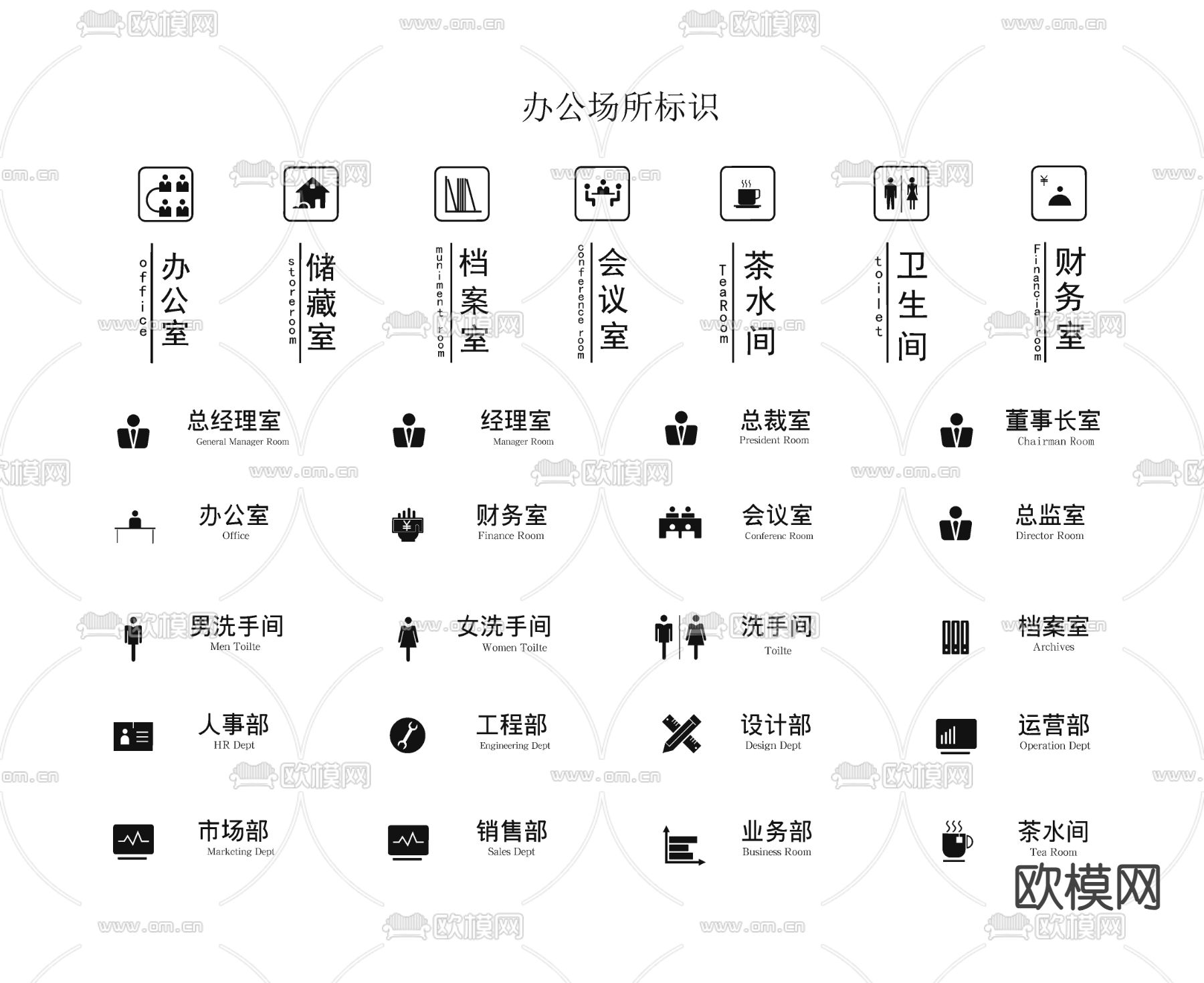 导视牌 指示牌 标识牌 指引牌su模型下载（渲染图1）