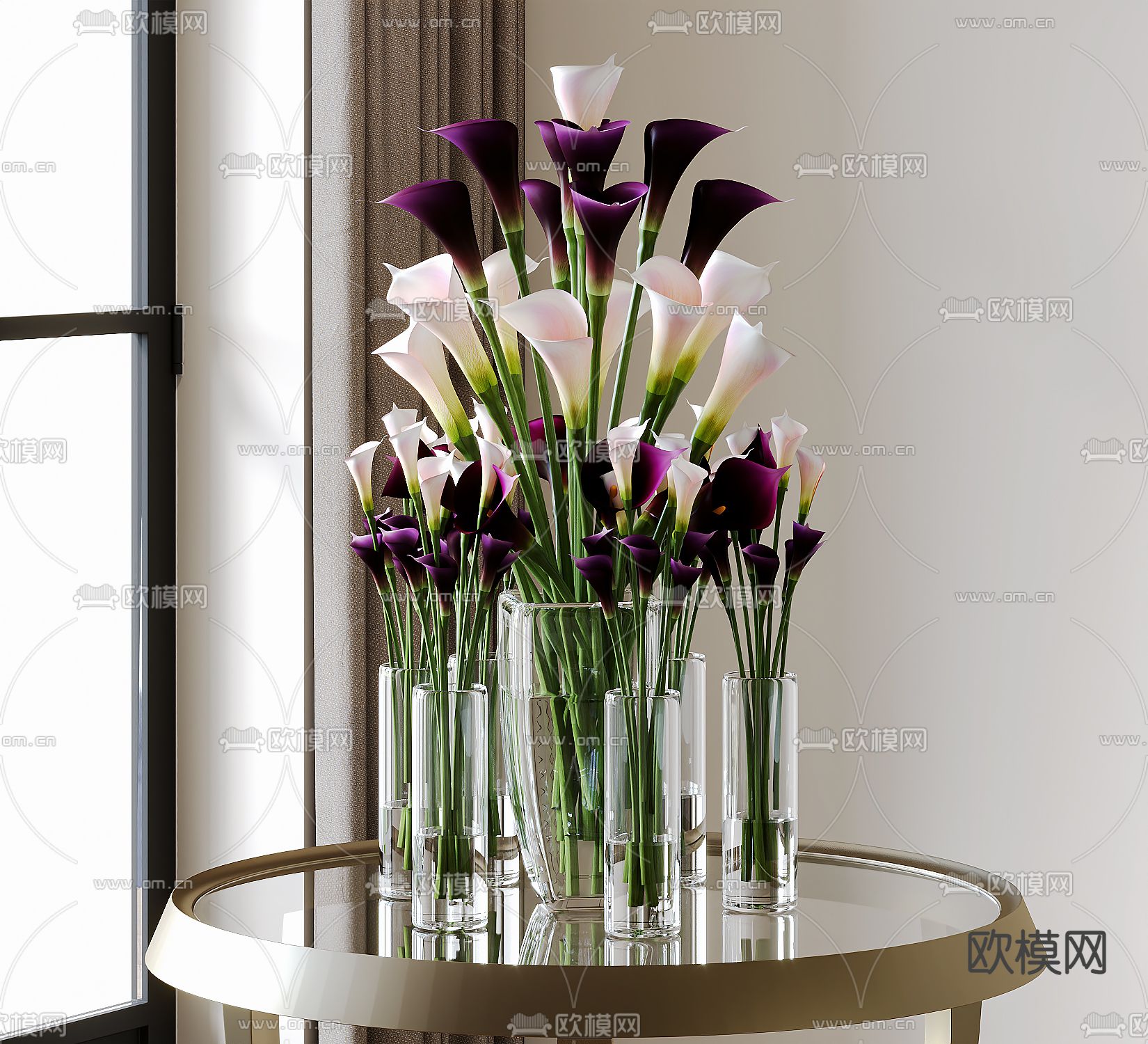 水生植物 水培花卉 喇叭花3d模型下载