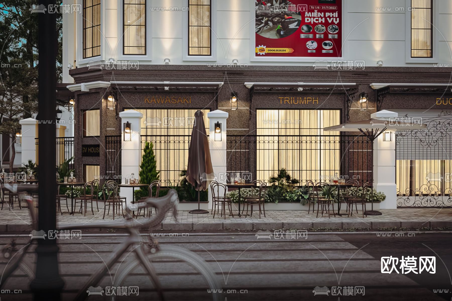 现代别墅外观 独栋别墅3d模型下载（渲染图6）