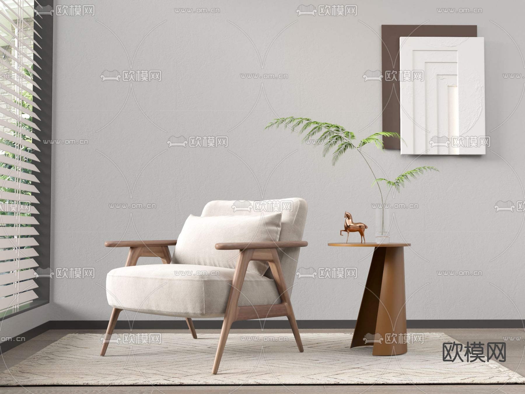 日式单椅 座椅3d模型下载