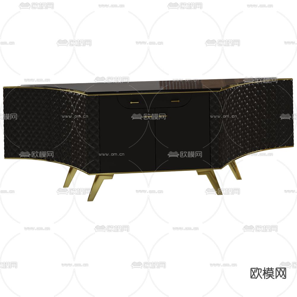 2K1M 轻奢电视柜3d模型下载