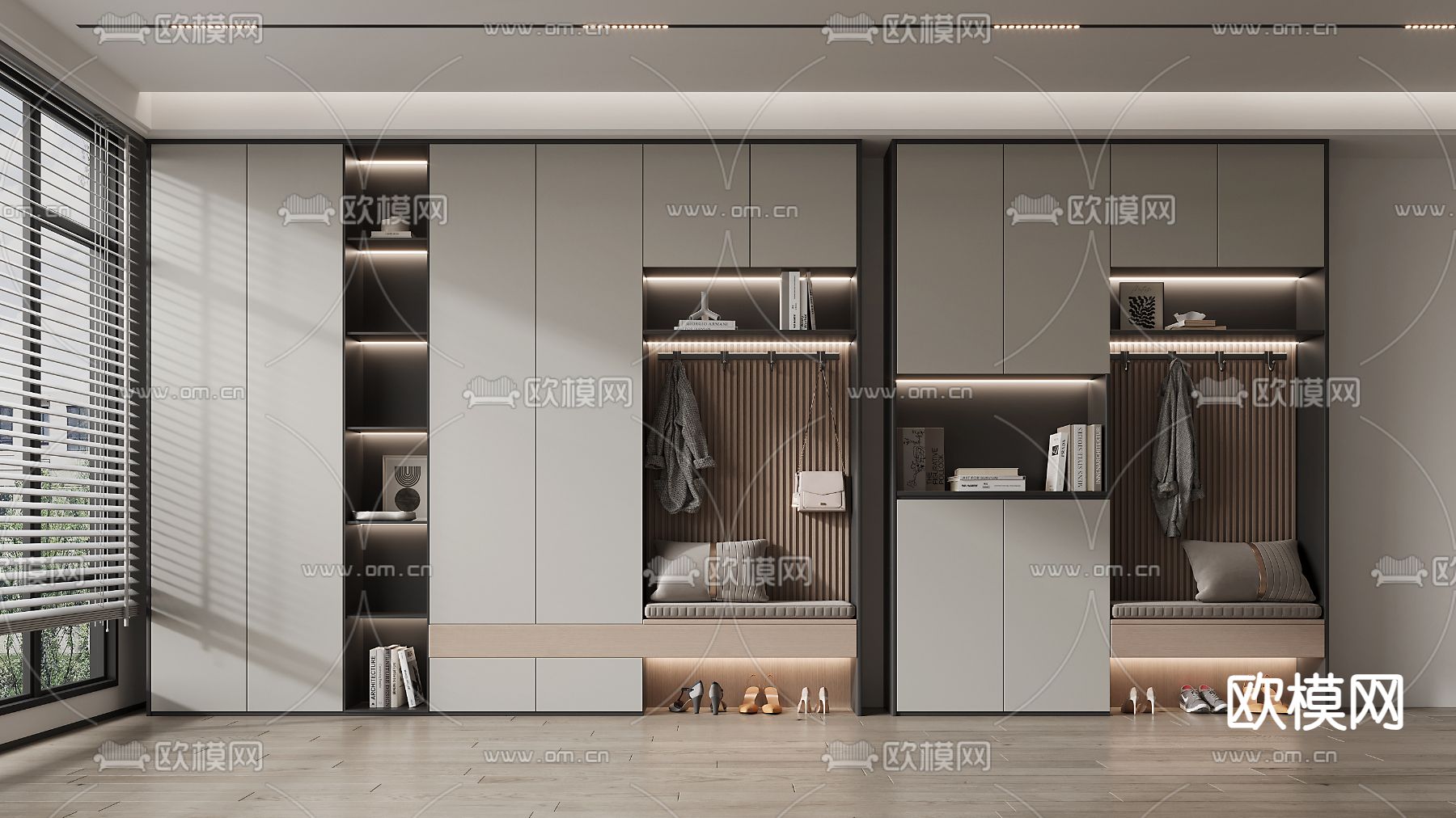 现代鞋柜 鞋帽柜3d模型下载