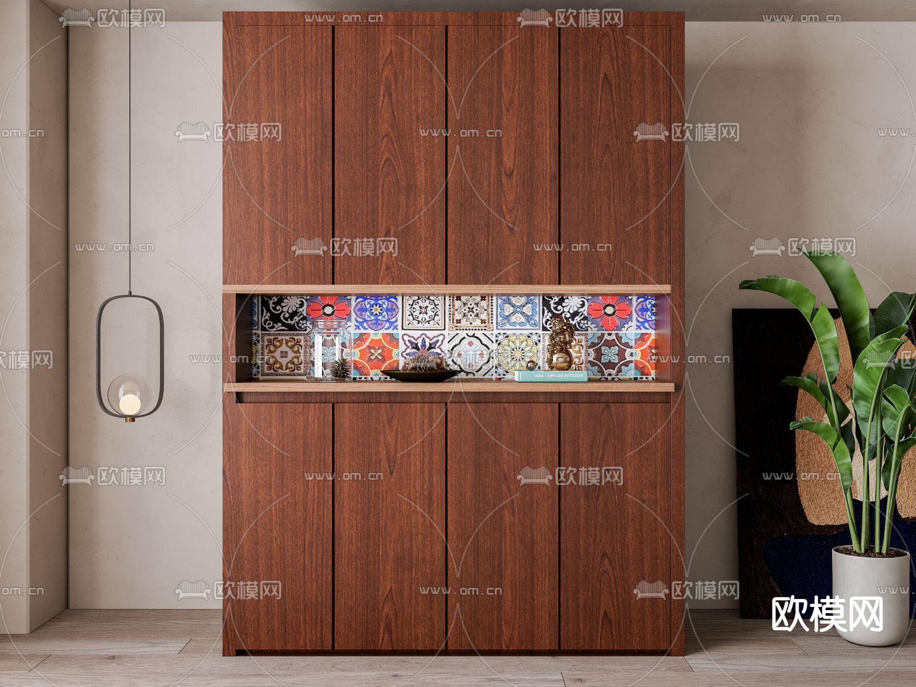 现代餐边柜3d模型下载