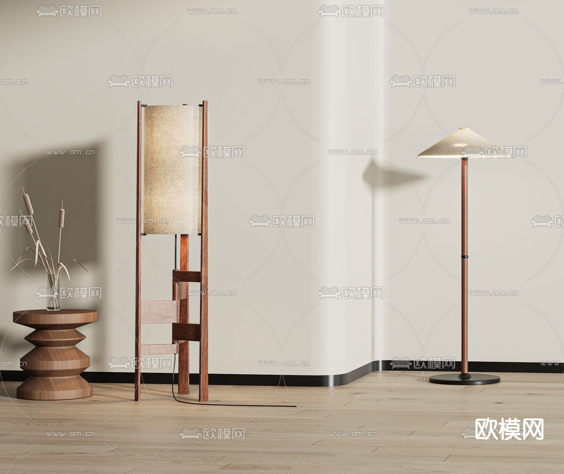 侘寂落地灯 装饰灯3d模型下载