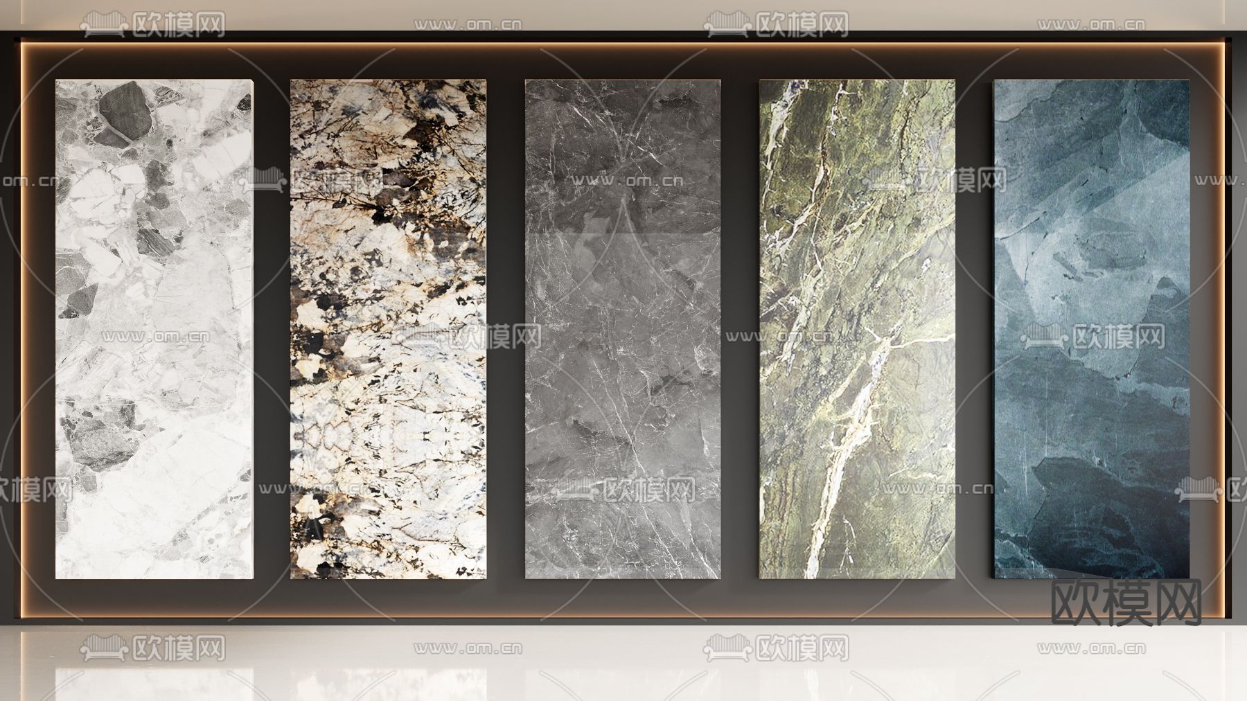 大理石护墙板 岩板3d模型下载