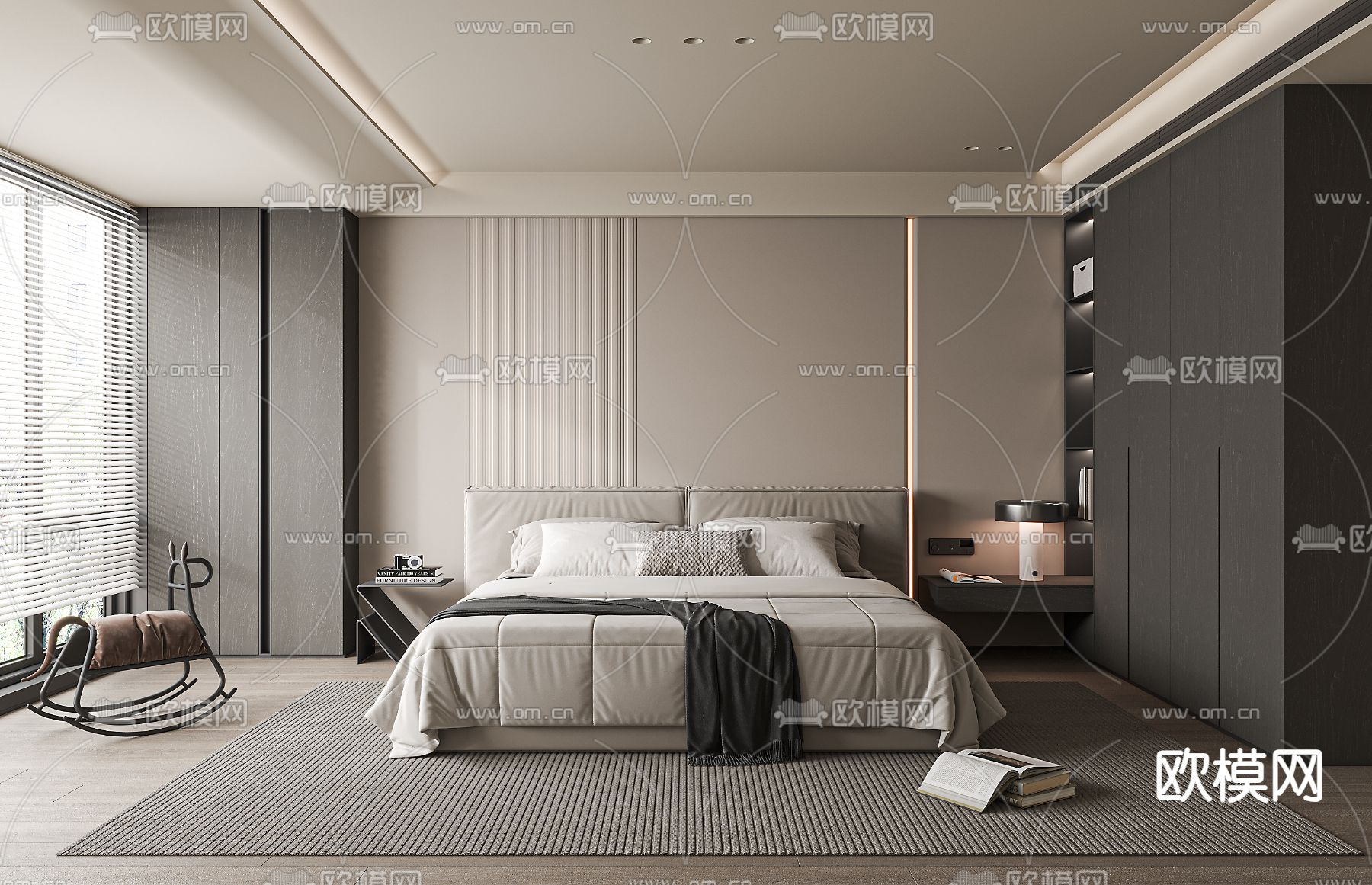 现代卧室 主卧 主人房3d模型下载