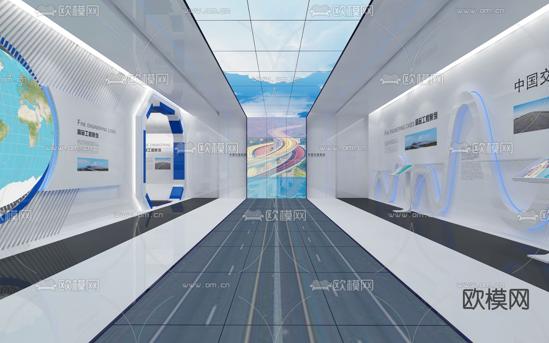 现代科技企业展厅su模型下载（渲染图5）