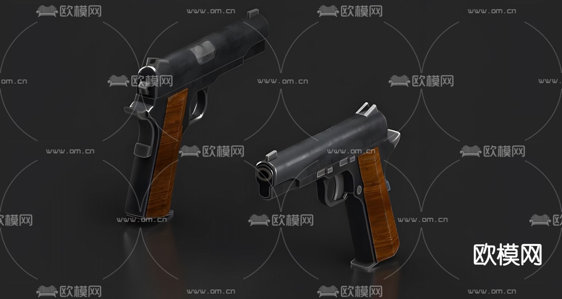 手枪3d模型下载（渲染图1）